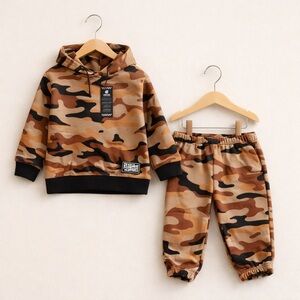 Rebel Bro Fleece Camo Hoodie & Sweatpants SET NWT